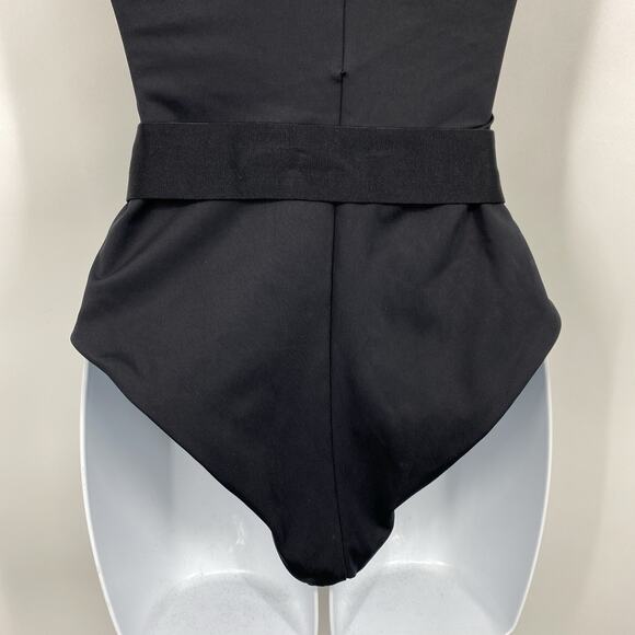 Skims Belted One piece Swimsuit Size Small Black Spaghetti Strap Slimming - Picture 4 of 8